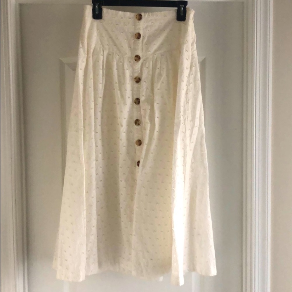 White Eyelet Maxi Skirt